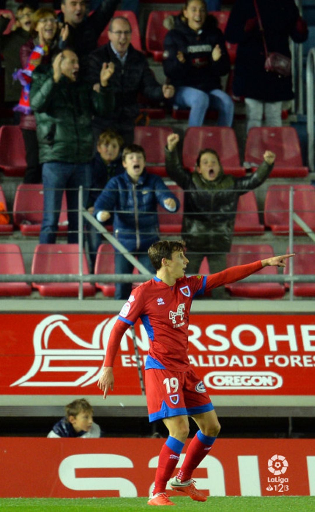 Guillermo celebra el gol marcado este pasado sábado en Los Pajaritos.