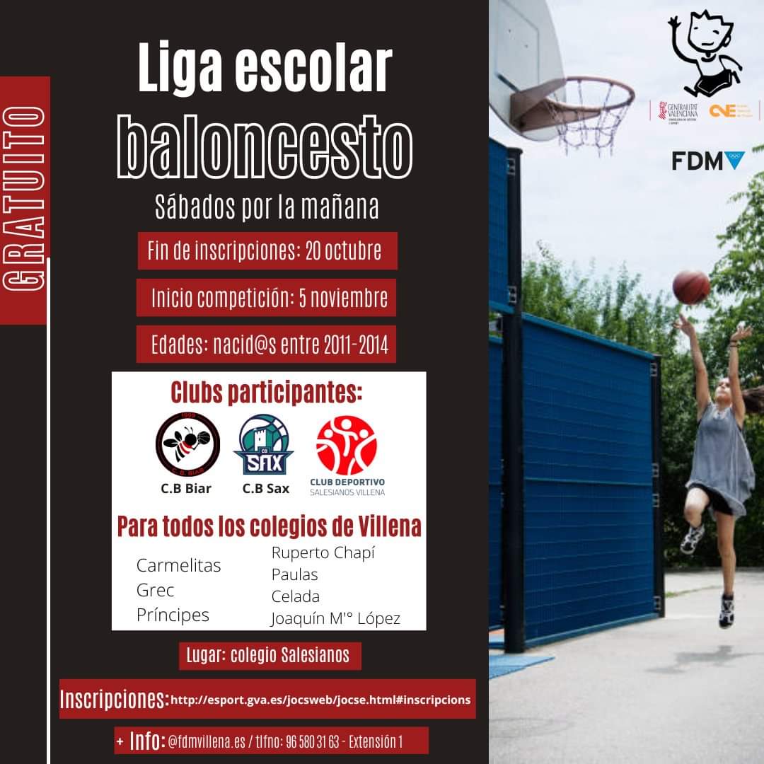 Cartel de la liga local de baloncesto