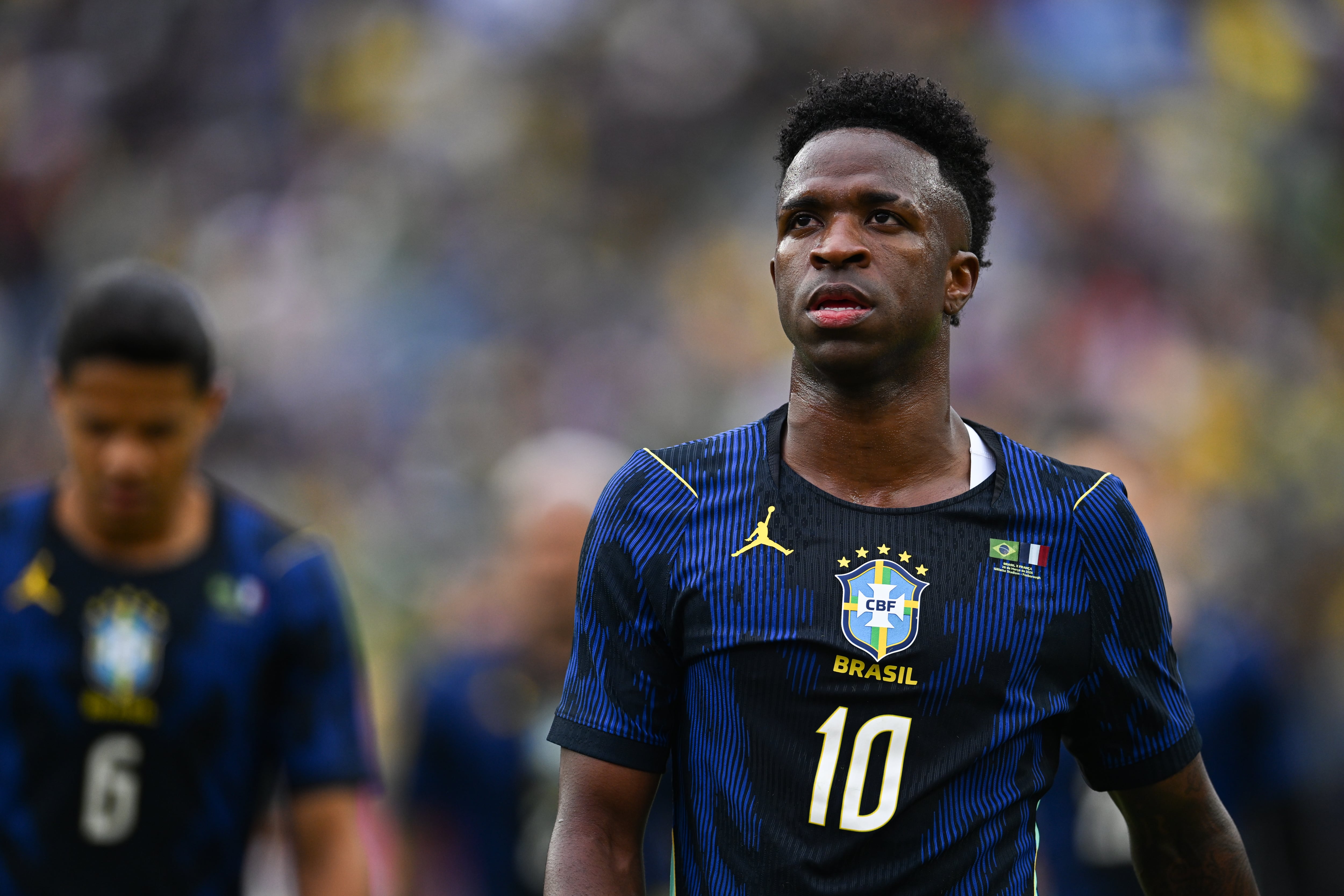 Vinicius durante el último amistoso frente a Francia