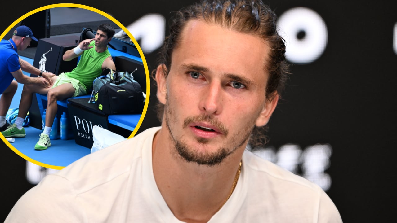 Alexander Zverev critica el parón médico durante su partido con Carlos Alcaraz