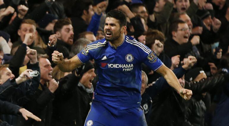 Diego Costa celebra el gol ante el Manchester United