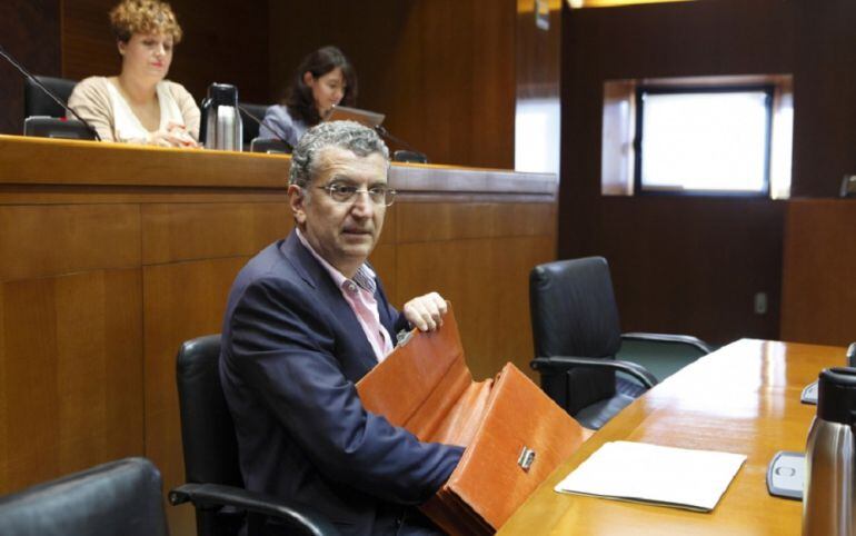 El consejero Celaya durante una comparecencia en las Cortes de Aragón