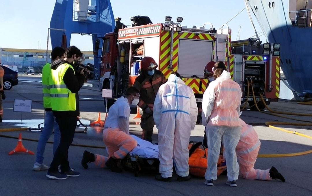 Simulacro en el puerto de Castellón