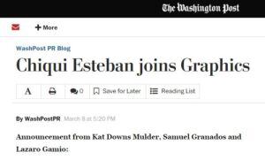 Imagen del anuncio del fichaje de Chiqui Esteban en The Washington Post