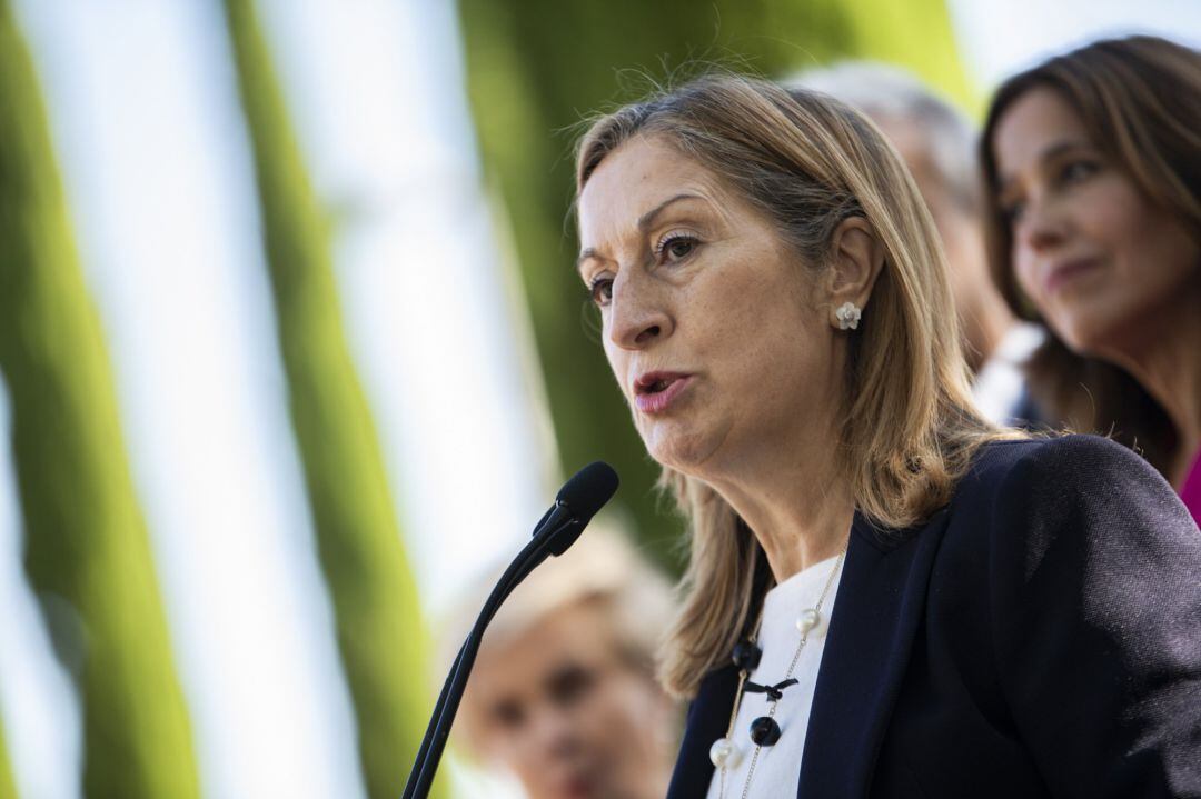La número dos del PP al Congreso por Madrid, Ana Pastor, atiende a los medios.