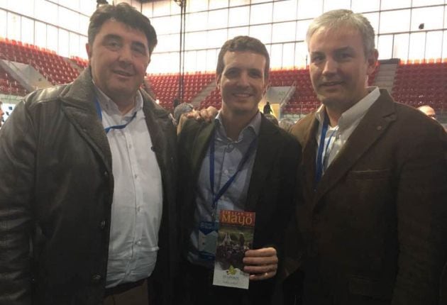 Juan Antonio Callejas, a la derecha junto al presidente del PP, Pablo Casado