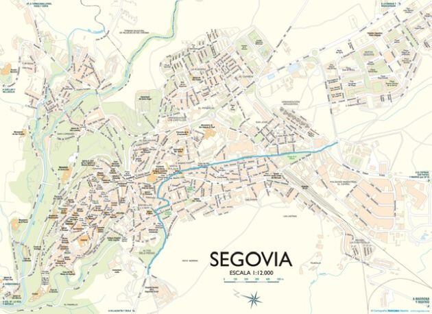 Plano con el recorrido del futuro carril bici de Segovia