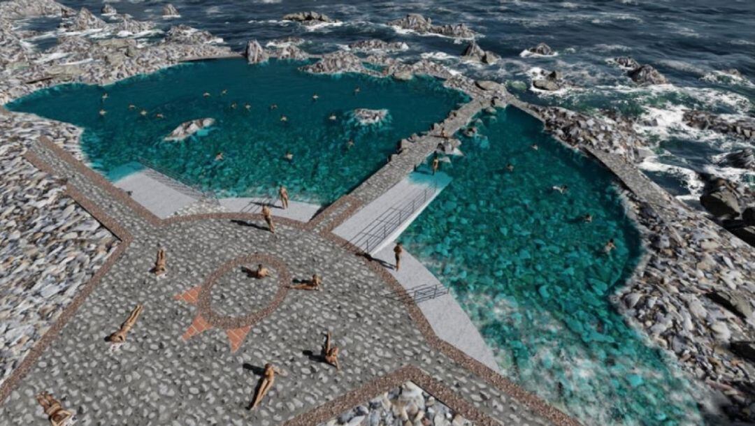 Infografía de las dos piscinas naturales ideadas para El Golfo.