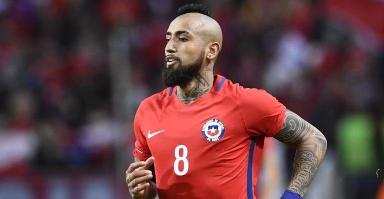 Arturo Vidal, durante un partido con la selección chilena