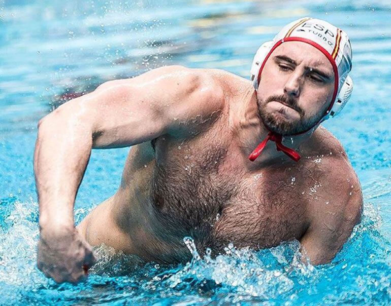 Víctor Gutiérrez, durante un partido con la selección española