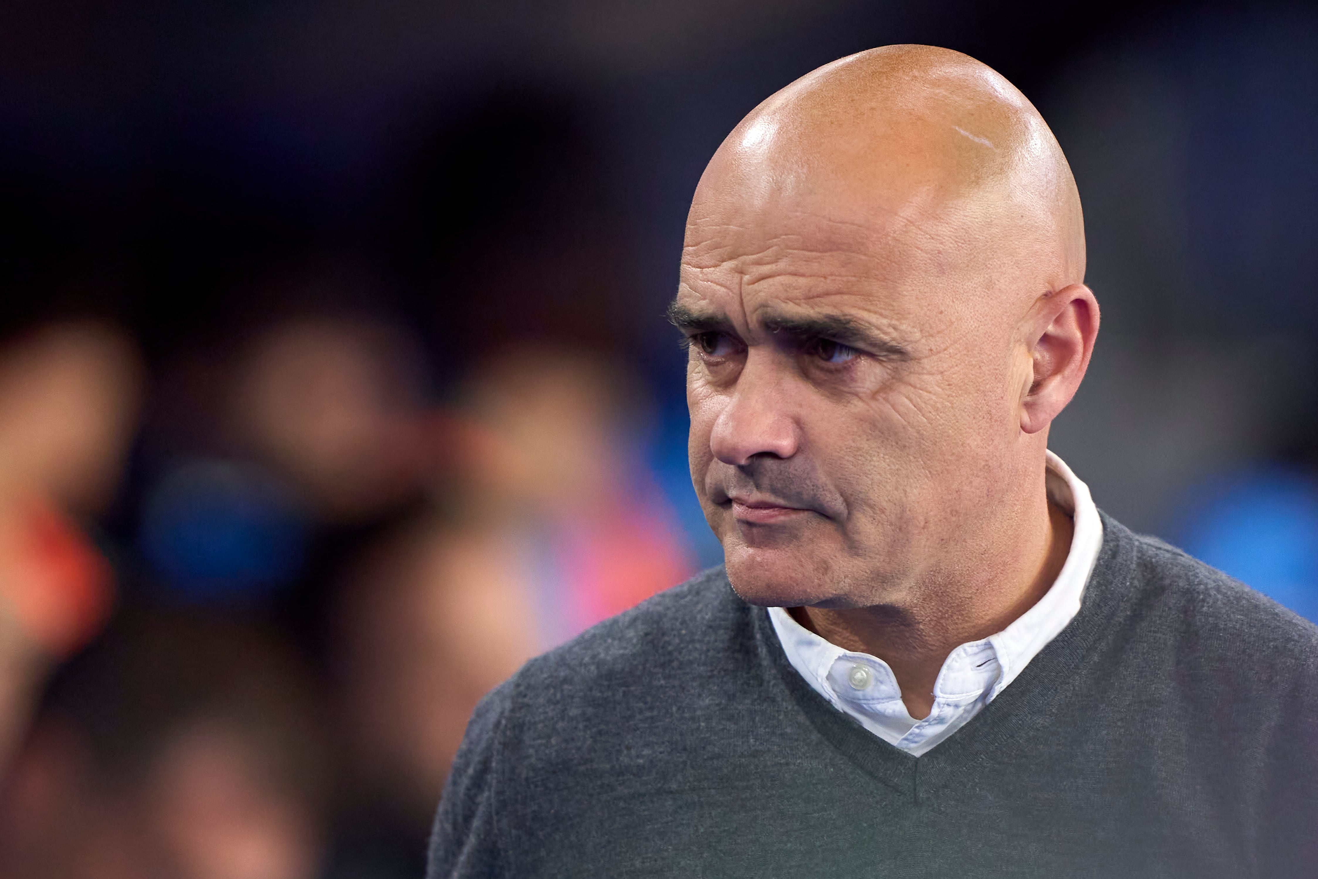 Oscar Gilsanz, Head Coach of RC Deportivo de La Coruna, looks on prior to the LaLiga Hypermotion match between RC Deportivo de La Coruna and SD Eibar at Abanca Riazor Stadium in La Coruna, Spain, on November 11, 2024. (Photo by Jose Manuel Alvarez Rey/JAR Sport Images/NurPhoto via Getty Images)