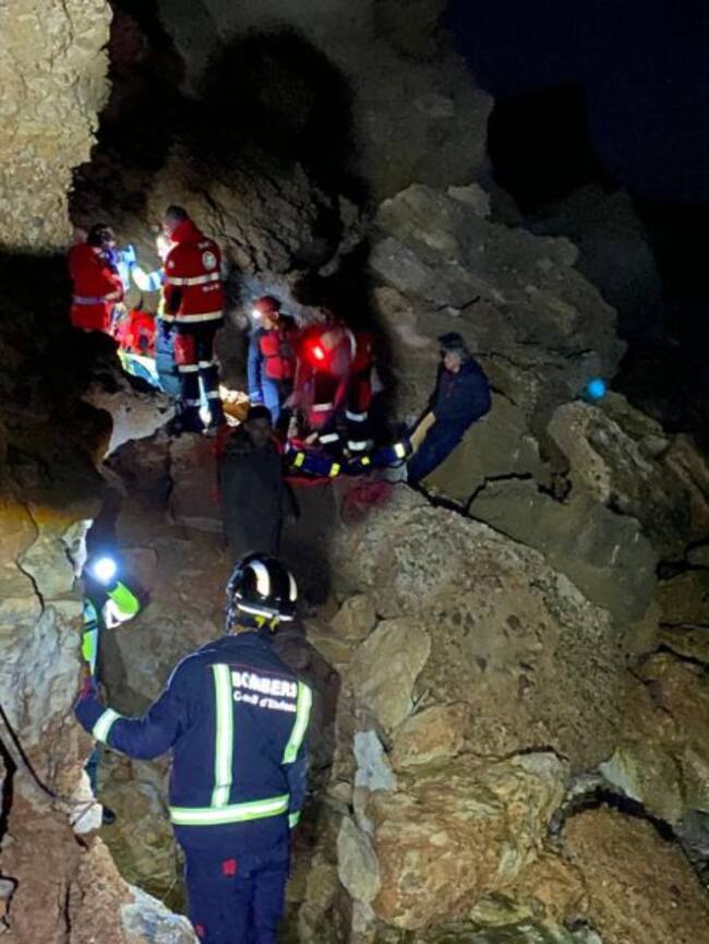 Un momento durante el rescate