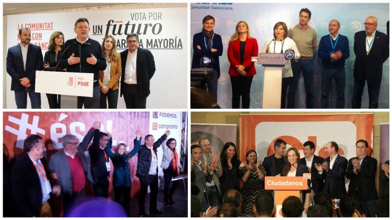 Sedes de los principales partidos políticos en la Comunitat Valenciana