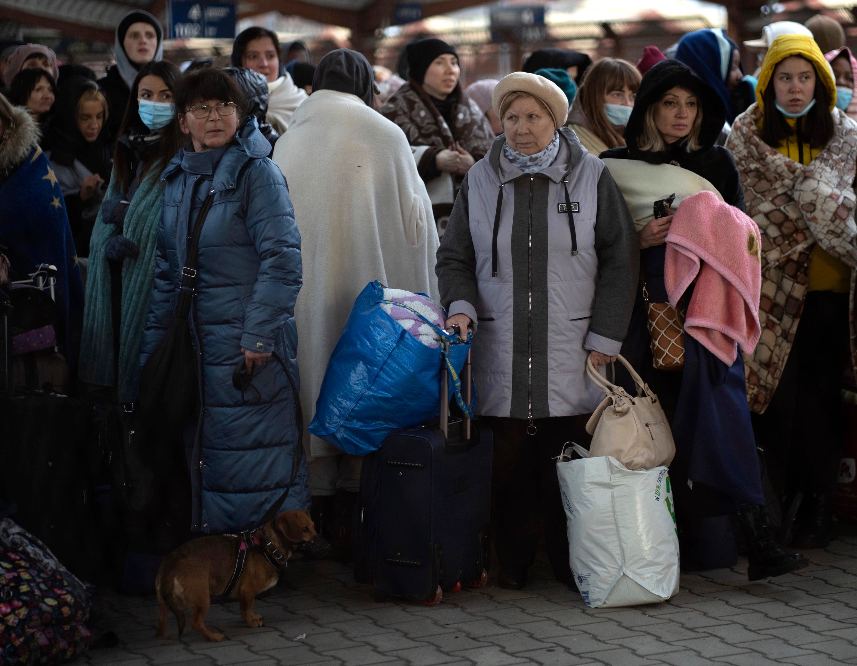 Refugiados ucranianos que huyen de la guerra