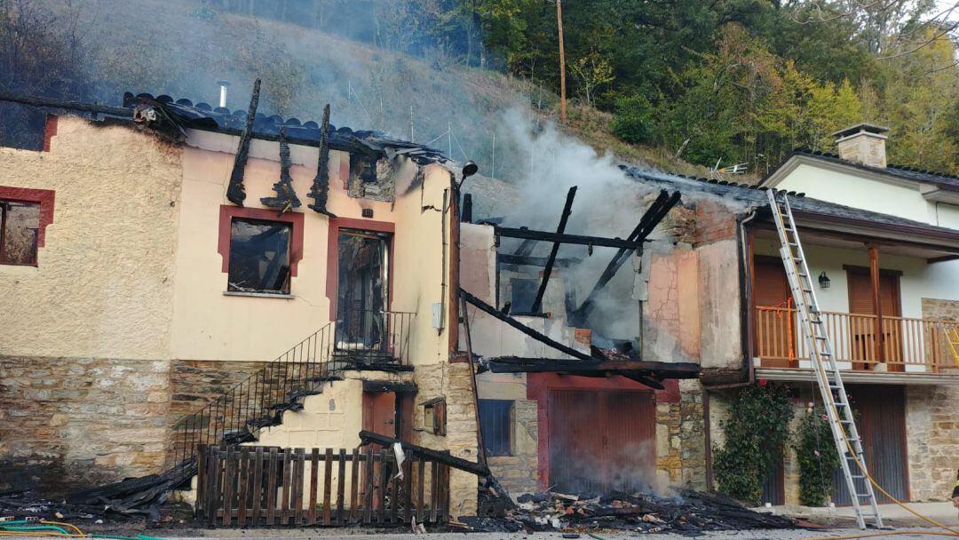 Vista de la vivienda siniestrada