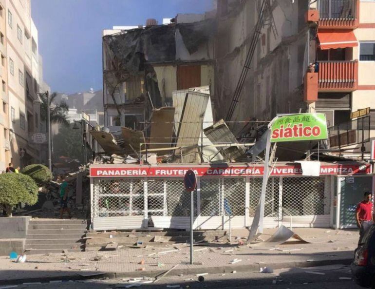 Edificio derrumbado en Los Cristianos