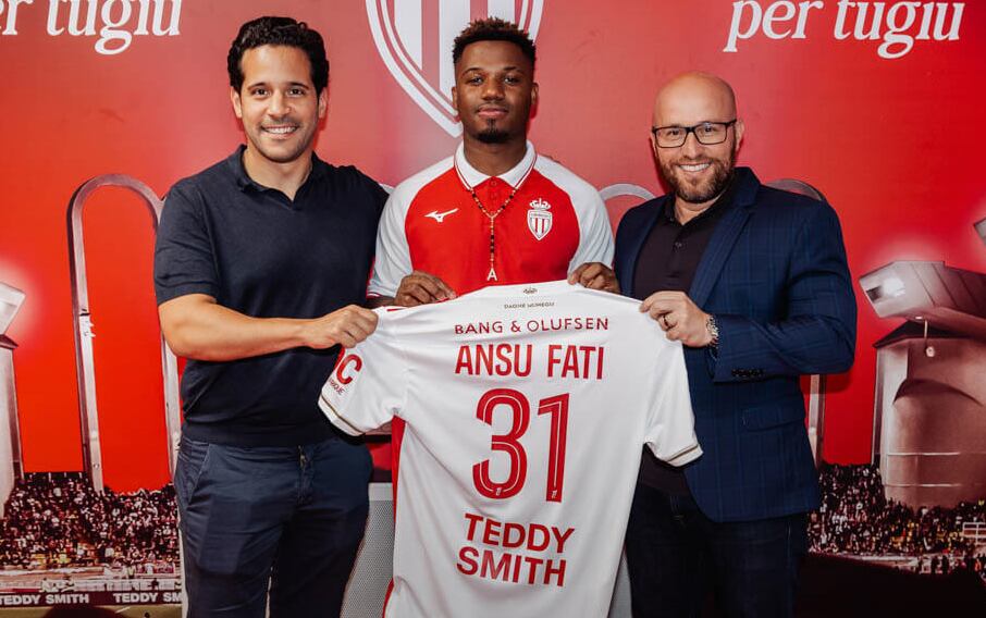 Ansu Fati, con la camiseta del AS Monaco
