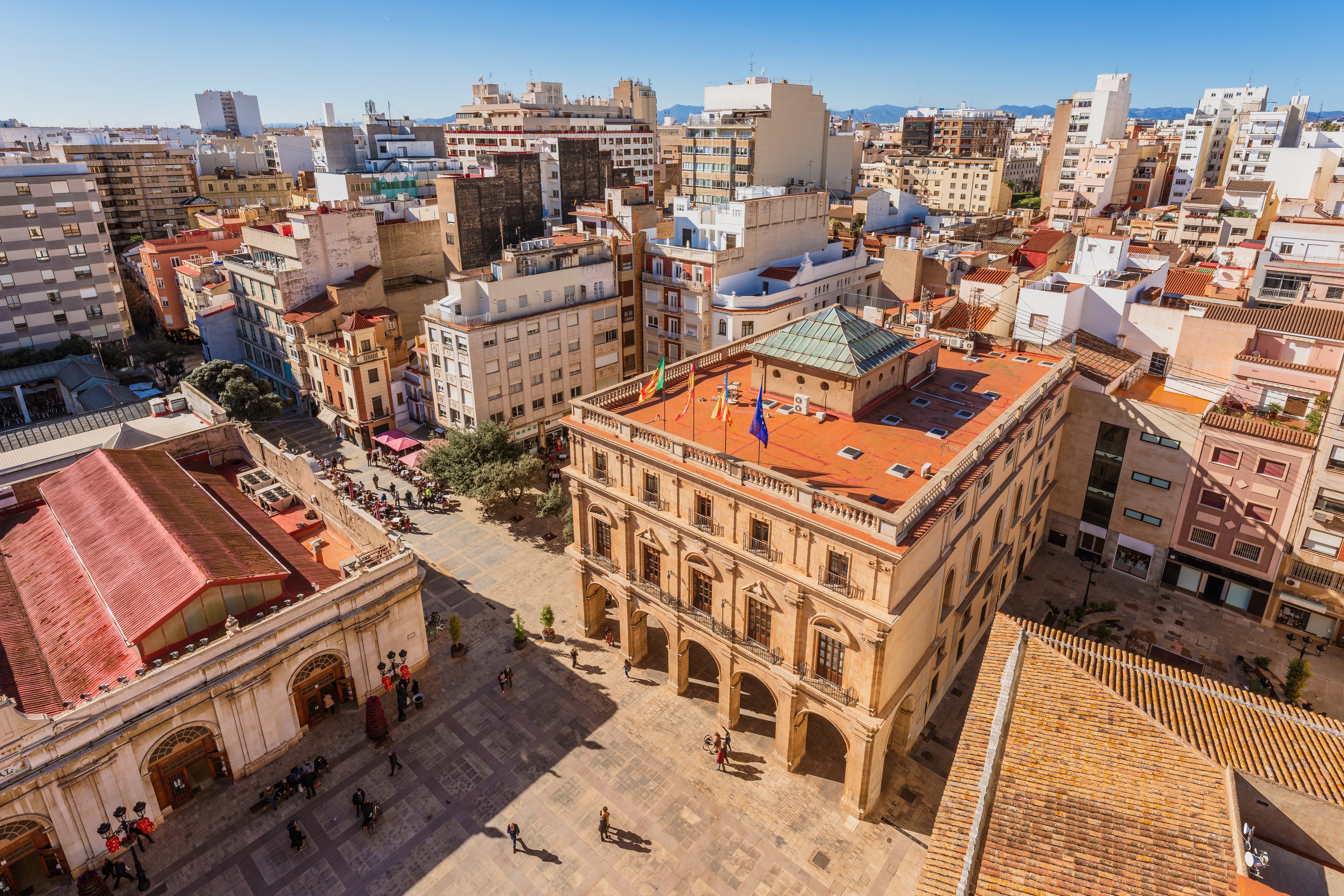 Vista aérea del centro de Castelló de la Plana en una imagen de archivo.