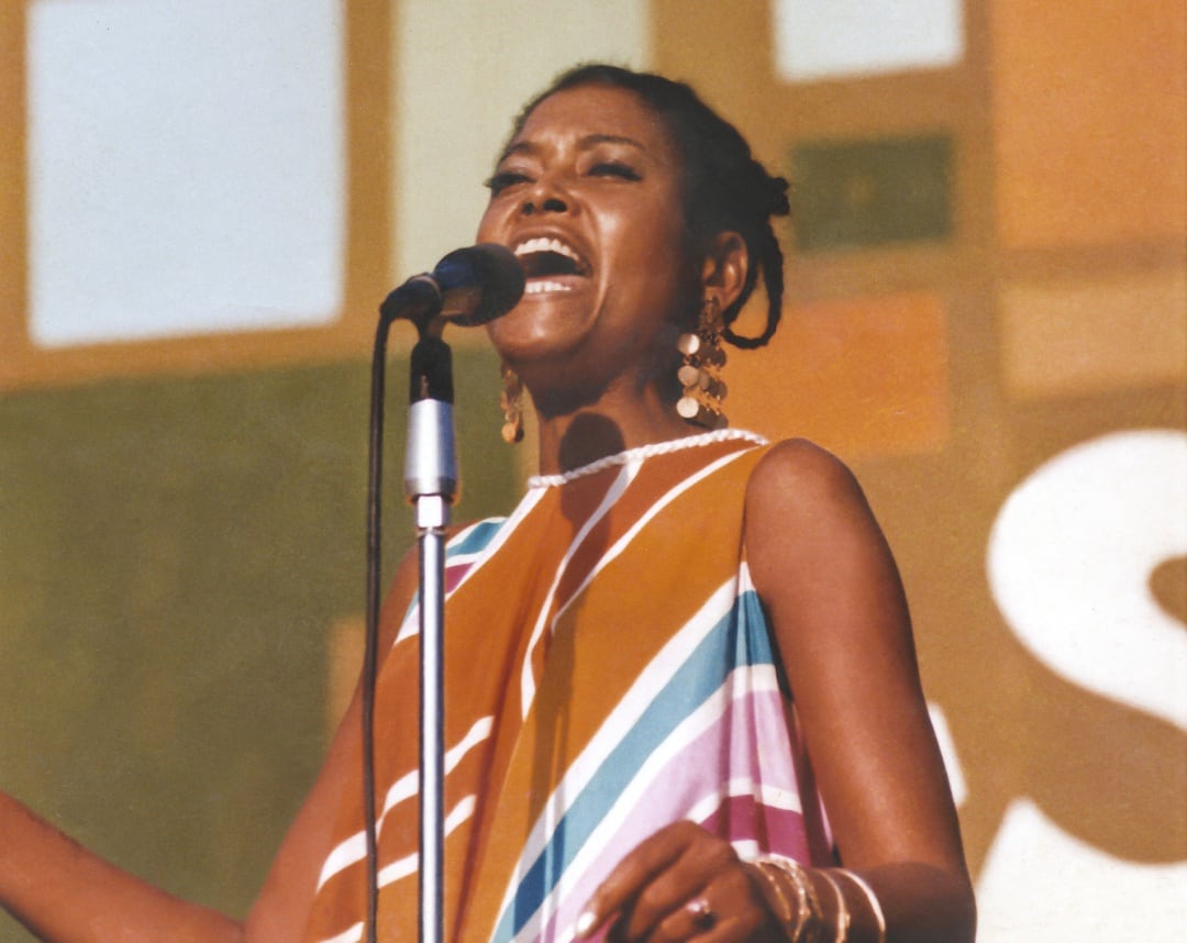 Abbey Lincoln durante su actuación en el Harlem Cultural Festival