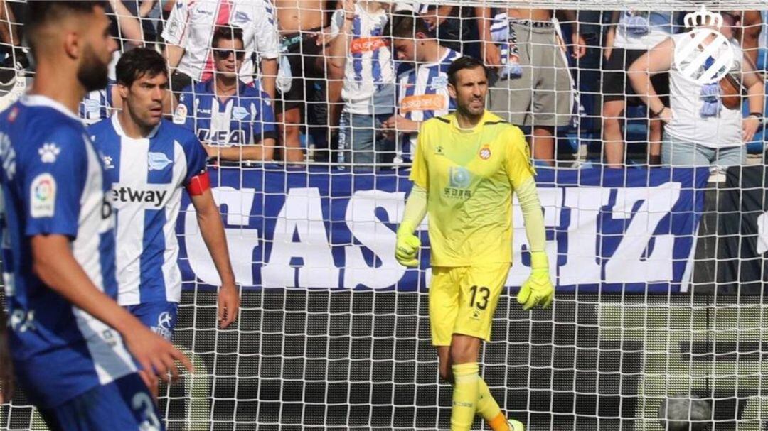 Diego López fue el gran protagonista al final del partido.