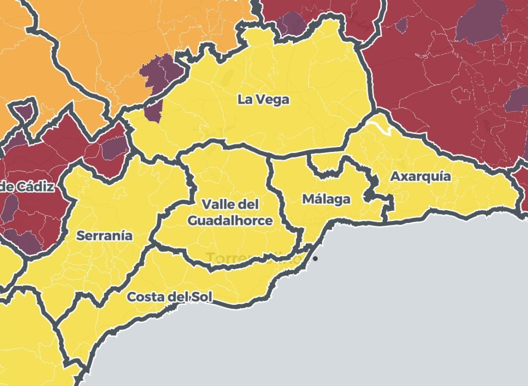 Situación de niveles sanitarios de la provincia de Málaga