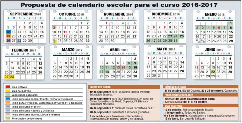 Así quedaría el calendario escolar en Salamanca para el curso 2016/2017