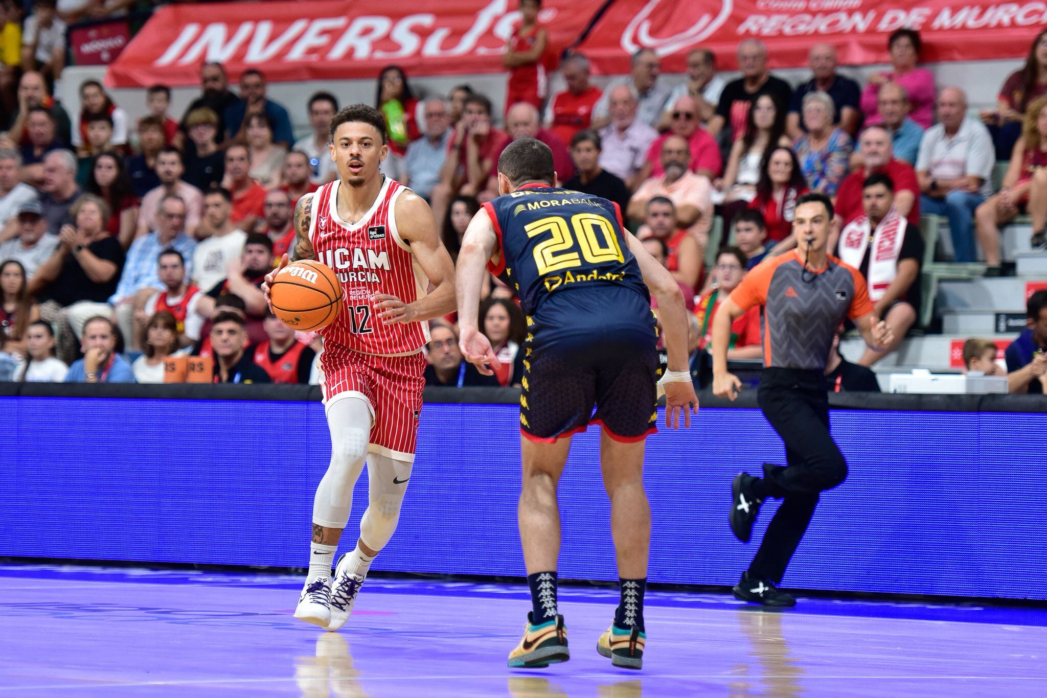 Johan Radebaugh, jugador de UCAM Murcia, contra Morabanc Andorra en el Palacio.