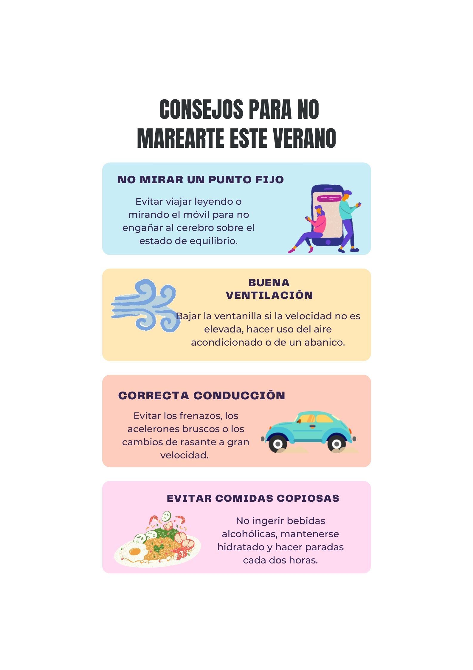 Consejos para no marearse en el coche