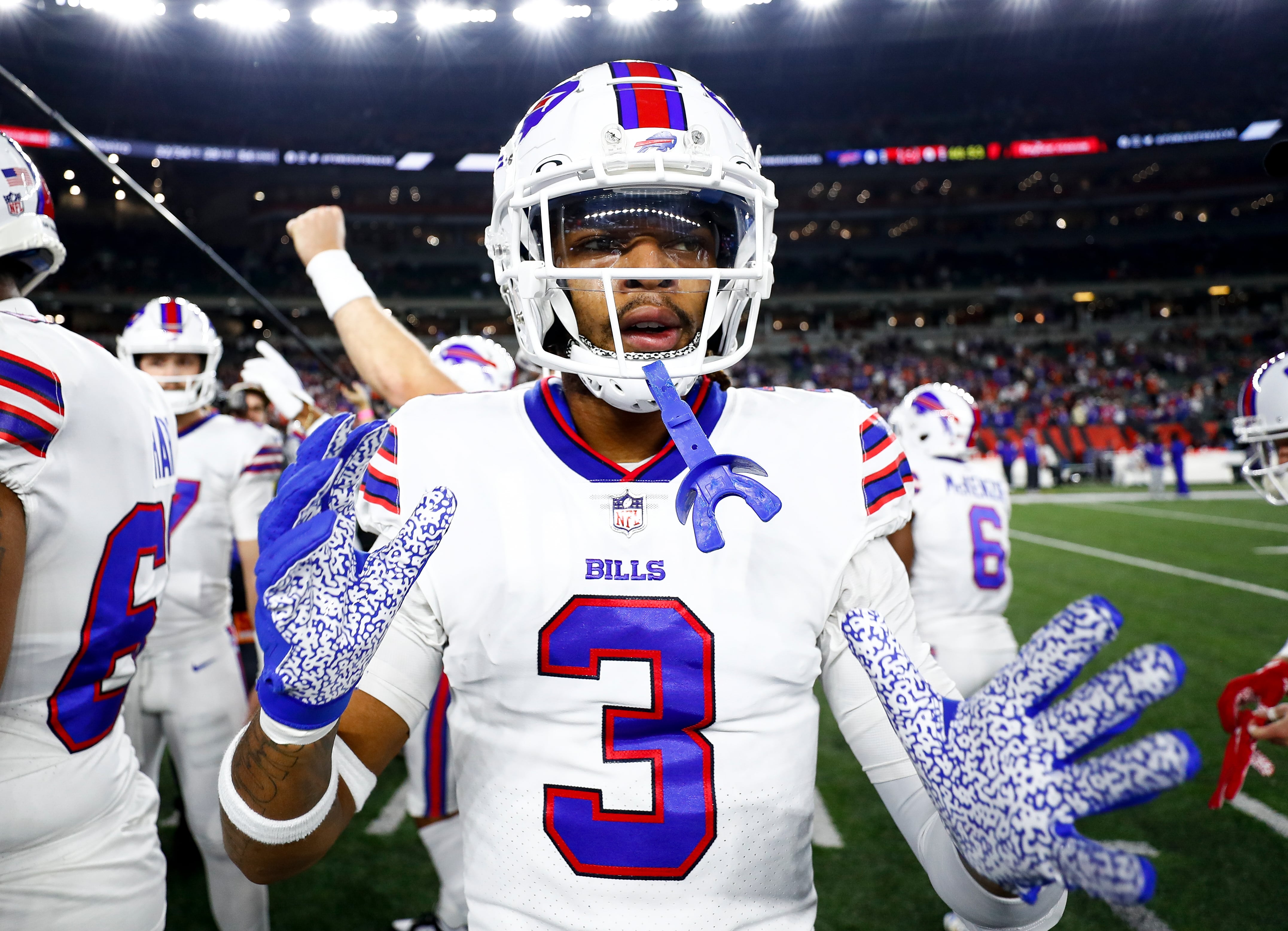 Damar Hamlin en un partido con los Buffalo Bills