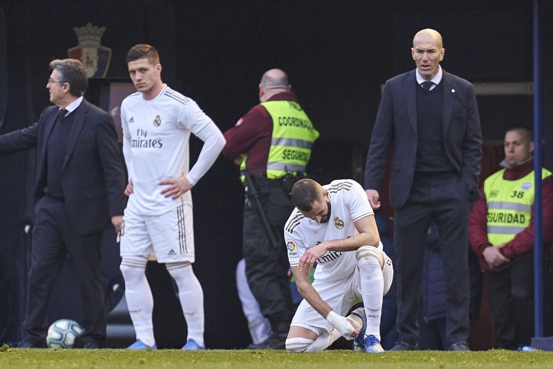 Zidane, durante el partido contra Osasuna. 