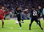 MUNICH, GERMANY - APRIL 25: Marcelo of Real Madrid scores his sides first goal during the UEFA Champions League Semi Final First Leg match between Bayern Muenchen and Real Madrid at the Allianz Arena on April 25, 2018 in Munich, Germany. (Photo by Chris Brunskill Ltd/Getty Images)