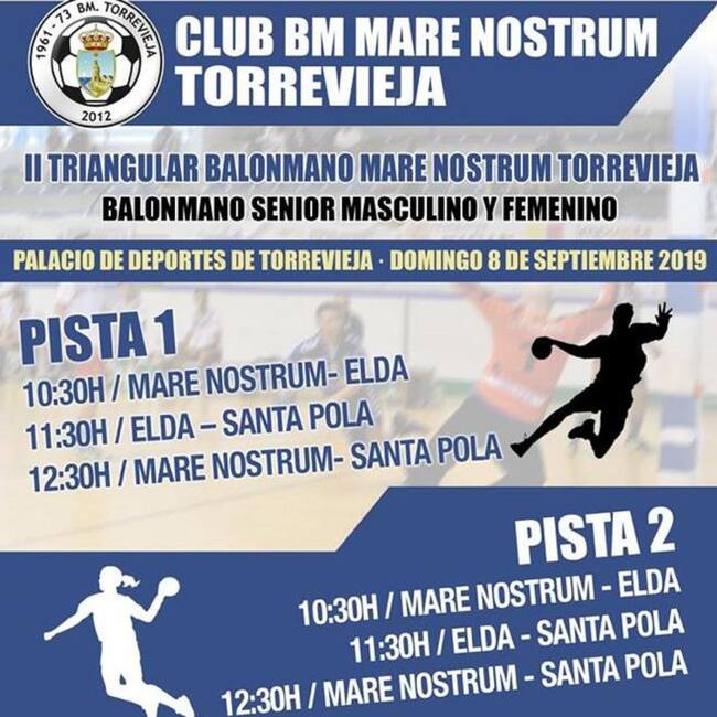 Intensa mañana de balonmano en el Palacio de los Deportes de Torrevieja