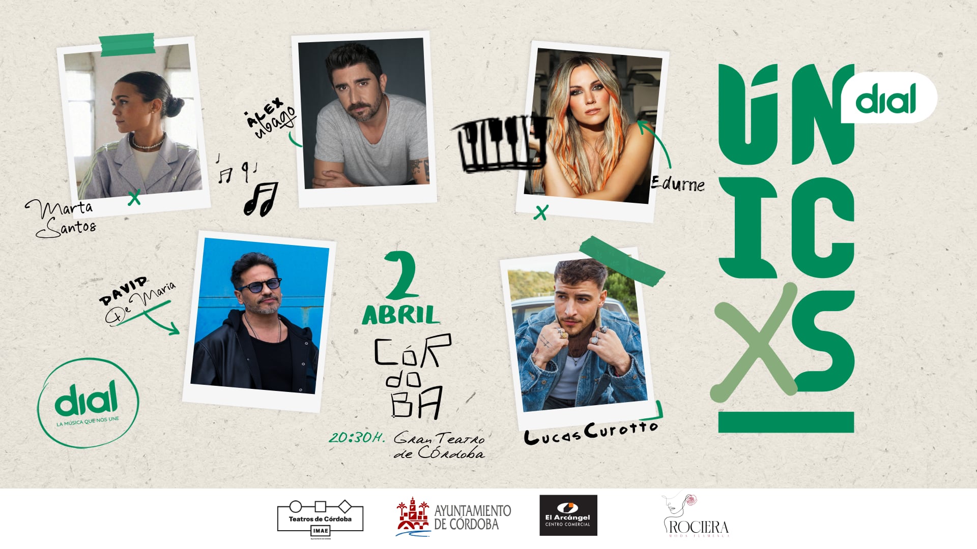 Cartel del concierto Dial Unicxs Córdoba, que se celebrará en el Gran Teatro el próximo 2 de abril.