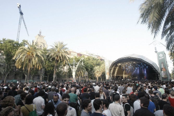 Vista del Arco de Triunfo de Barcelona durante la primera jornada del Festival Primavera Sound