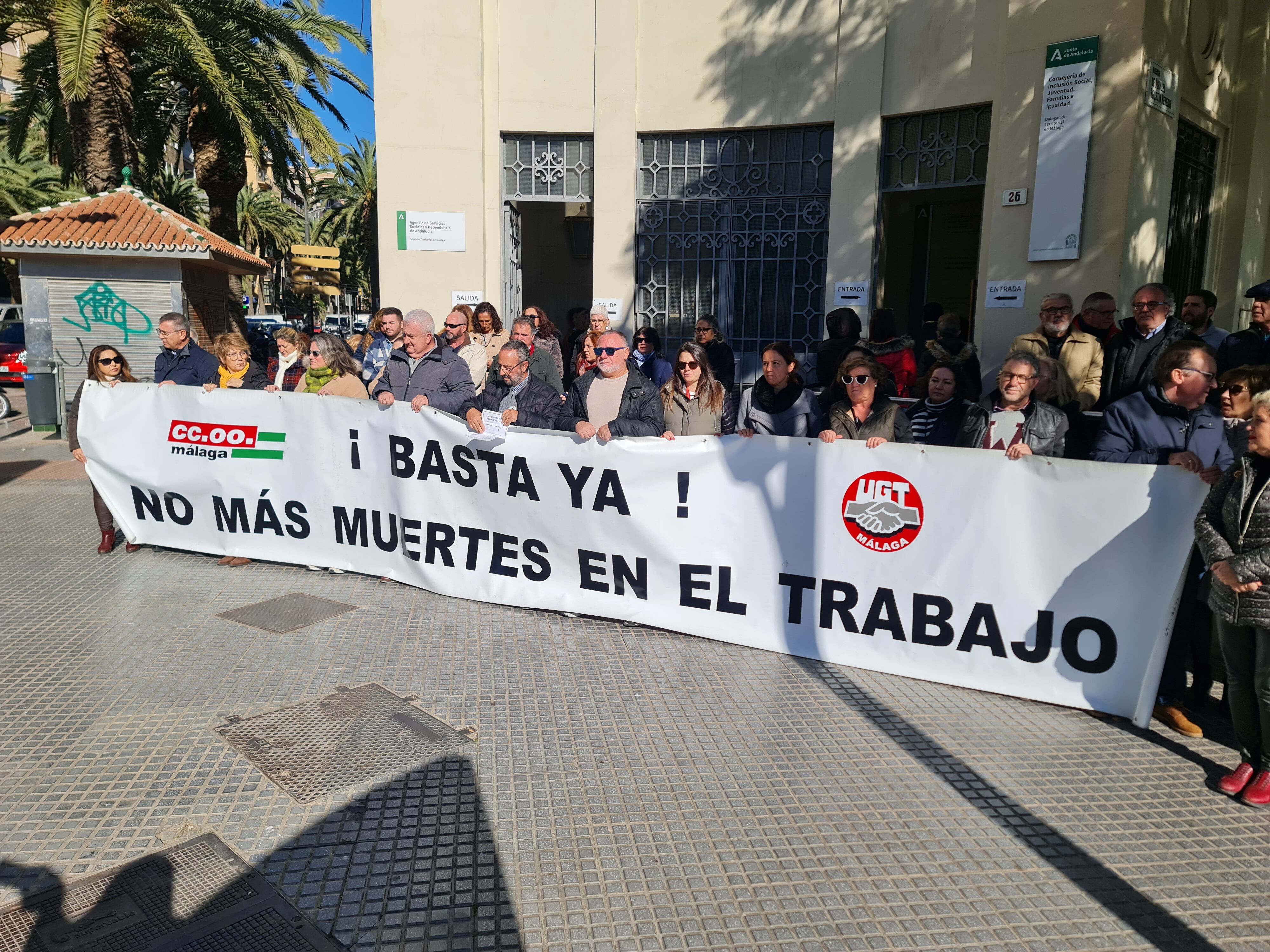 Concentración por la primera muerte en el trabajo del año en la provincia de Málaga