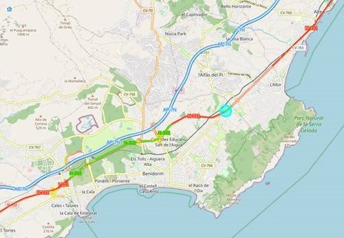 Mitma aprueba de manera definitiva el proyecto de trazado de un carril de incorporación de N-332 en Benidorm