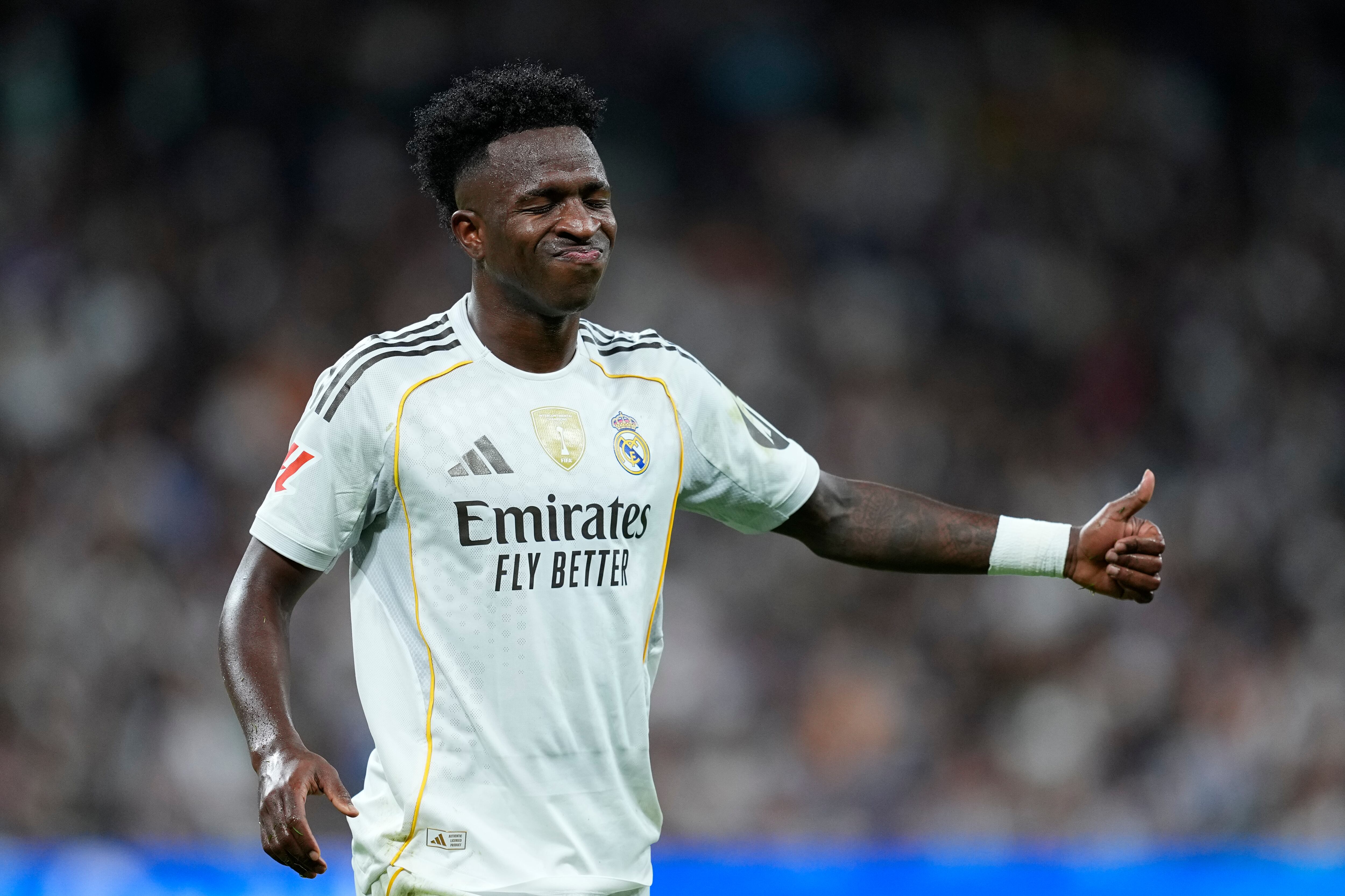 Vinícius, durante uno de los momentos del partido ante el Valencia