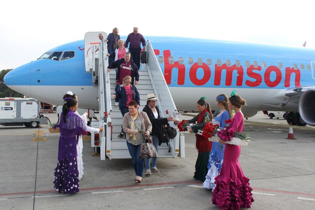 Un vuelo aterrizando en el aeropuerto de Jerez