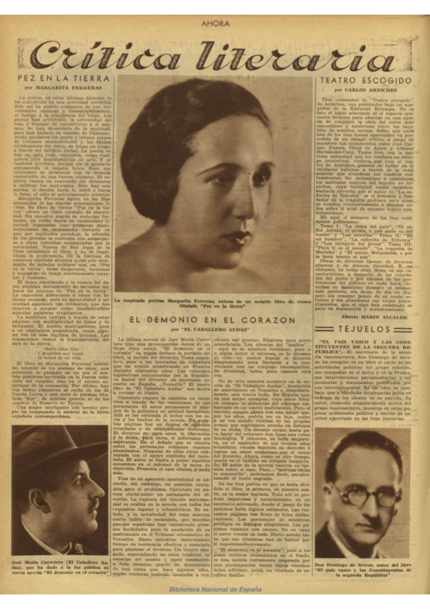 Margarita Ferreras en la prensa de la época