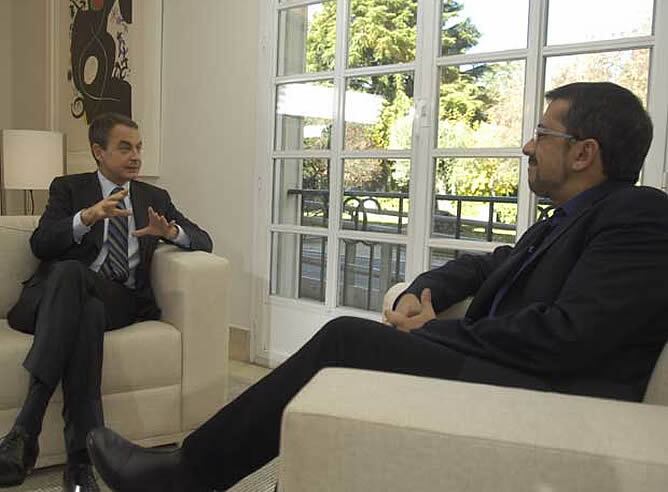 Zapatero, en un momento de la entrevista de Buenafuente