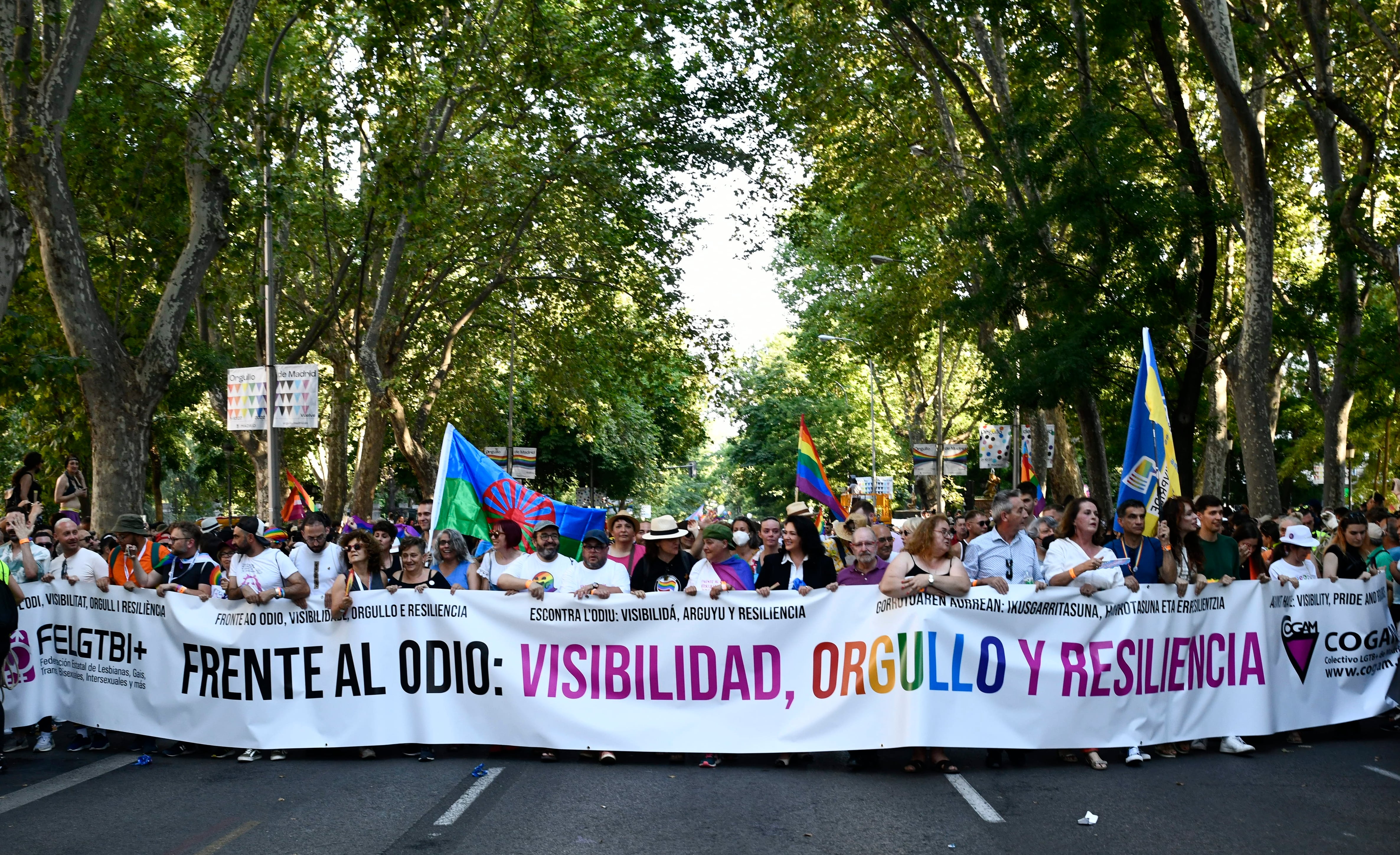 Vista de la cabecera de la manifestación del Orgullo 2022.