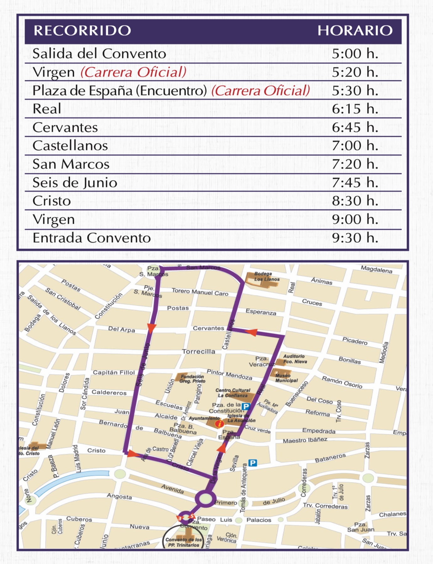 Itinerario y horarios de la procesión de la madrugada del Viernes Santo de la Semana Santa en Valdepeñas (Ciudad Real)