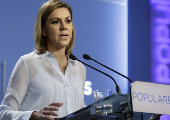 GRA159 MADRID, 03/11/2014.- La secretaria general del PP, María Dolores de Cospedal, durante la rueda de prensa que ofreció tras la reunión del comité de dirección del partido, hoy en Madrid, en la que ha descartado cambios en la estructura interna de su 