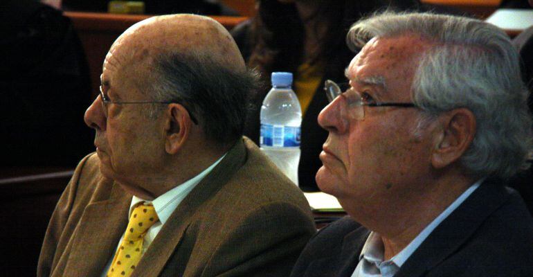 Els exresponsables del Palau Fèlix Millet i Jordi Montull, en una imatge del passat 8 d'abril durant el judici pel cas de l'hotel del Palau