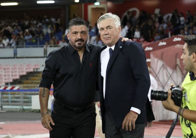 Ancelotti y Gatusso después del partido