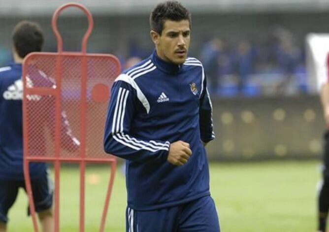 Yuri Berchiche durante la sesión de esta mañana.