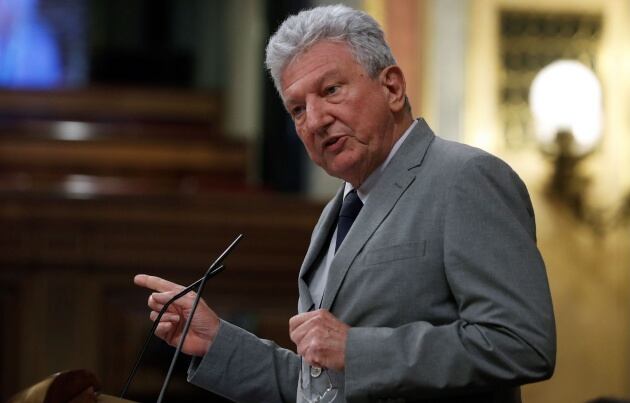 El diputado de Nueva Canarias Pedro Quevedo durante una intervención en el pleno del Congreso