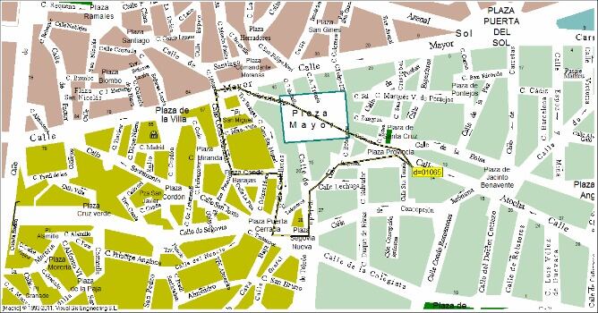 Plano del recorrido de la Procesión de El Divino Cautivo