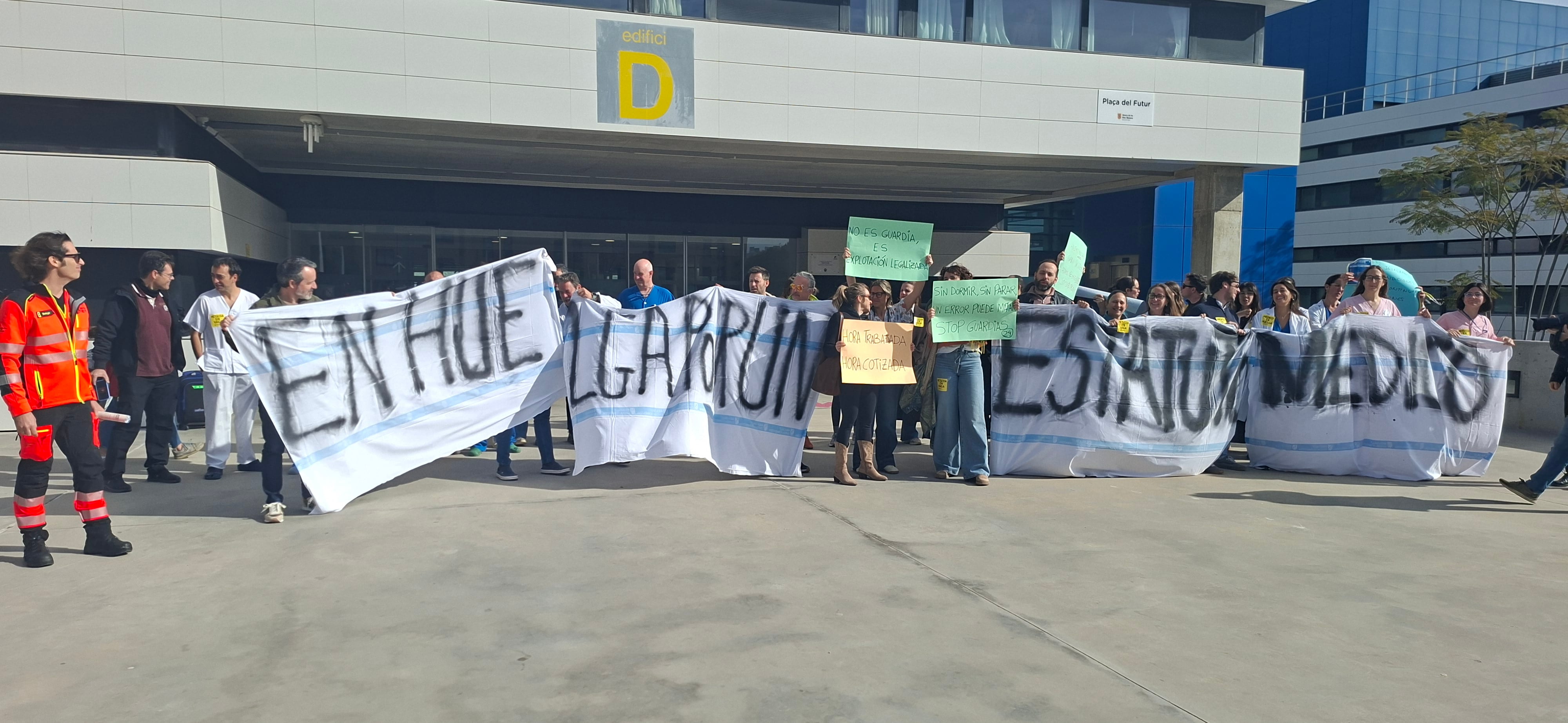 Imagen de la protesta en el Hospital Can Misses