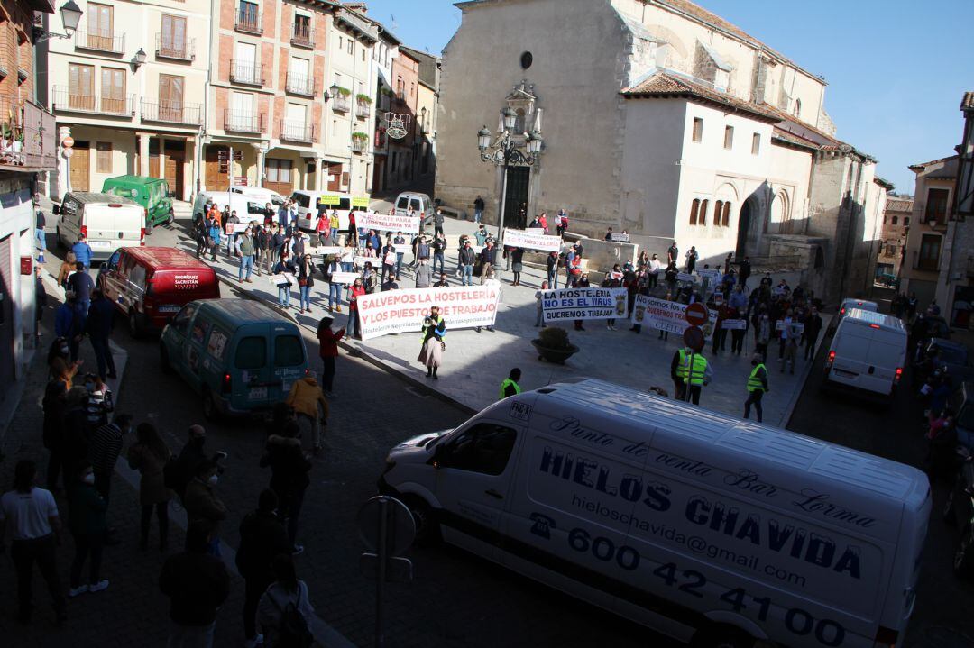 Manifestación de la hosteleria en Cuéllar